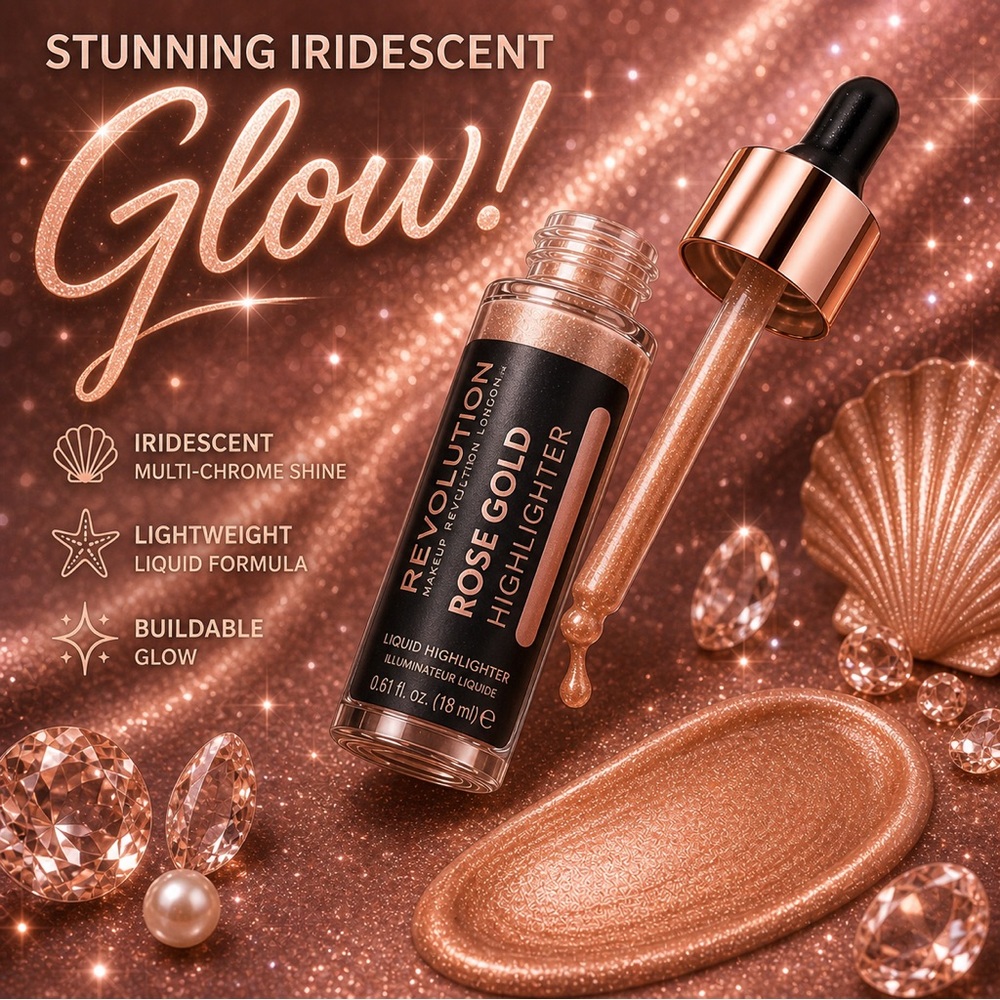 Makeup Revolution Rose Gold Liquid Highlighter